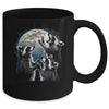 3 Racoon Moon Howling Racoon Head Funny Racoons Men Women Mug | teecentury