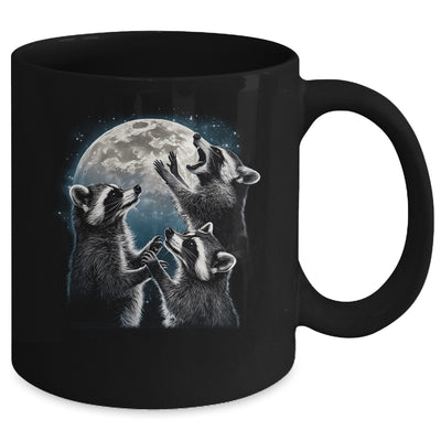 3 Racoon Moon Howling Racoon Head Funny Racoons Men Women Mug | teecentury