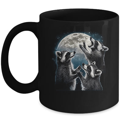 3 Racoon Moon Howling Racoon Head Funny Racoons Men Women Mug | teecentury