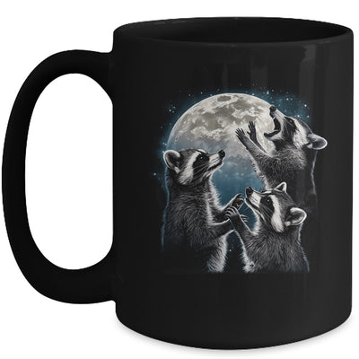 3 Racoon Moon Howling Racoon Head Funny Racoons Men Women Mug | teecentury