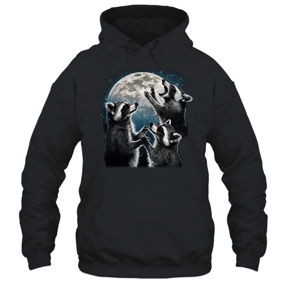 3 Racoon Moon Howling Racoon Head Funny Racoons Men Women Shirt & Hoodie | teecentury