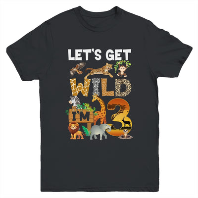 3 Year Old Zoo Birthday Safari Jungle Animal 3rd Bday Youth Shirt | teecentury