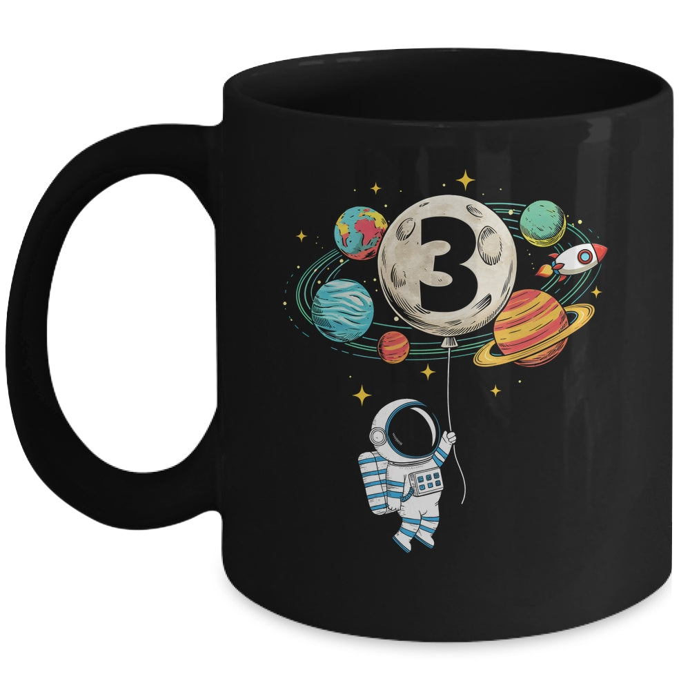 3 Years Old Birthday Boy Astronaut Space 3rd Birthday Mug | teecentury