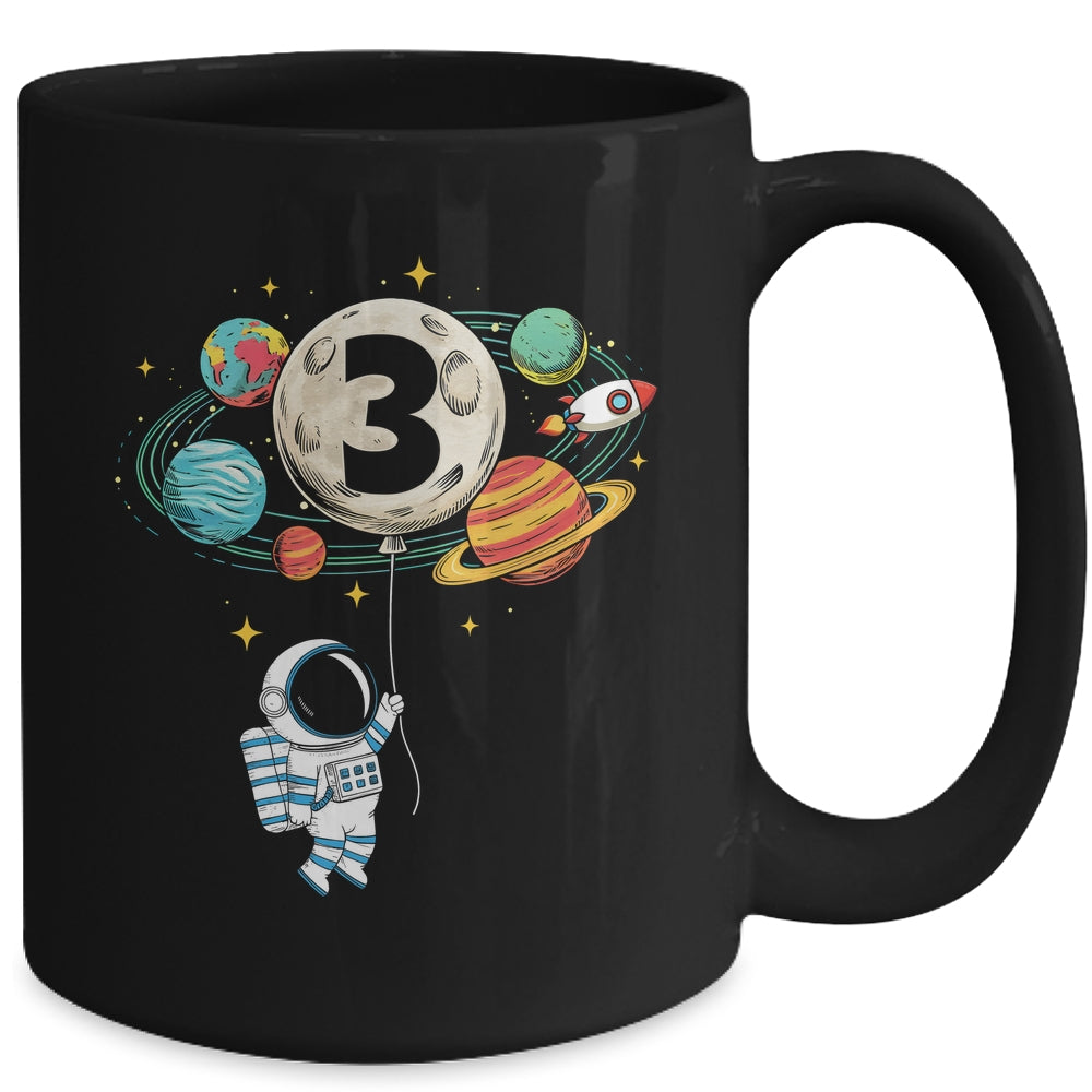 3 Years Old Birthday Boy Astronaut Space 3rd Birthday Mug | teecentury