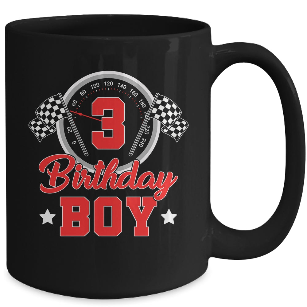 3rd Birthday Boy Race Car Birthday Racing Car Flag Mug | teecentury