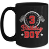 3rd Birthday Boy Race Car Birthday Racing Car Flag Mug | teecentury