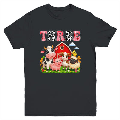 3rd Birthday Two Years Old Farm Theme Party Cow Birthday Youth Shirt | teecentury