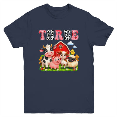 3rd Birthday Two Years Old Farm Theme Party Cow Birthday Youth Shirt | teecentury