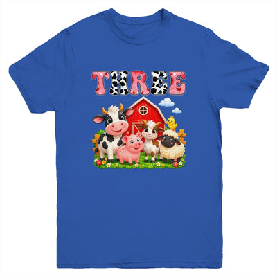 3rd Birthday Two Years Old Farm Theme Party Cow Birthday Youth Shirt | teecentury