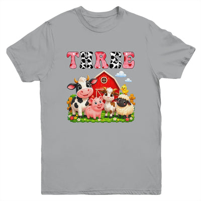 3rd Birthday Two Years Old Farm Theme Party Cow Birthday Youth Shirt | teecentury
