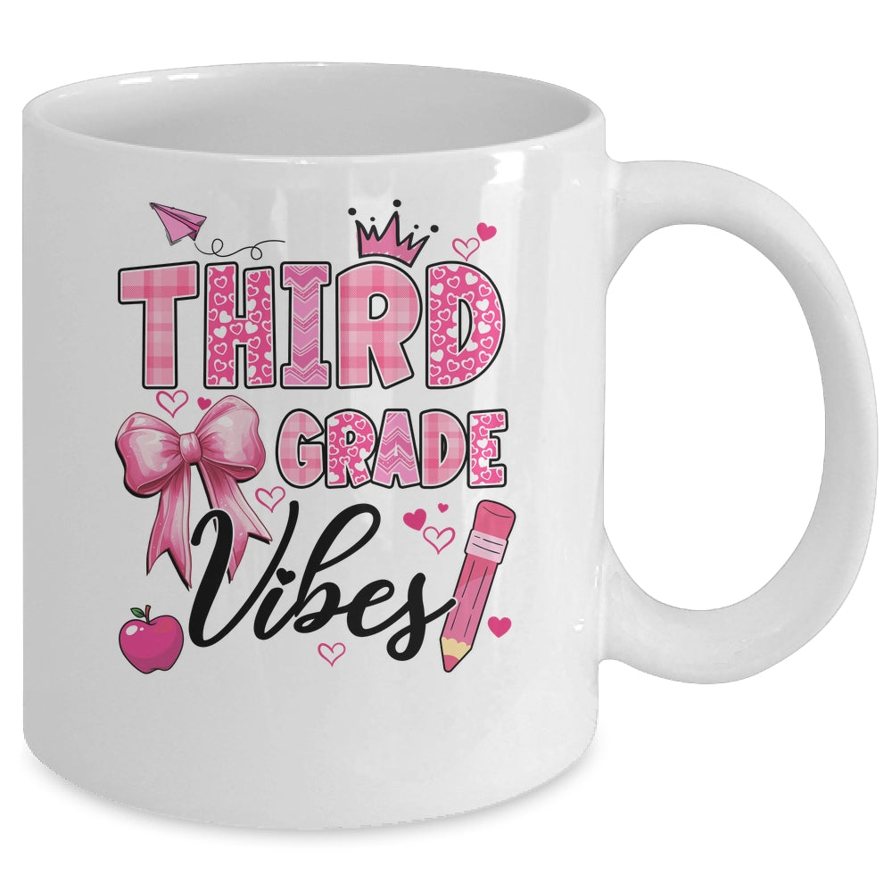 3rd Third Grade Vibes Back To School Coquette Teacher Girl Mug | teecentury