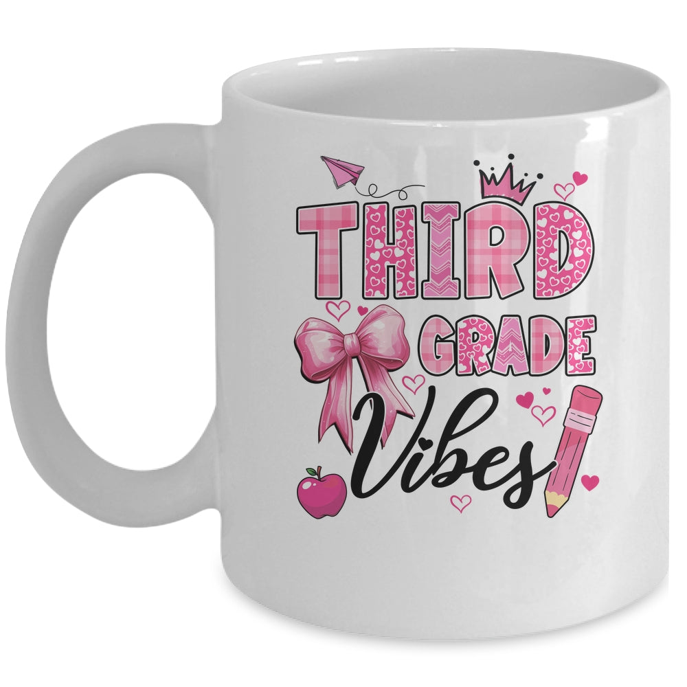 3rd Third Grade Vibes Back To School Coquette Teacher Girl Mug | teecentury