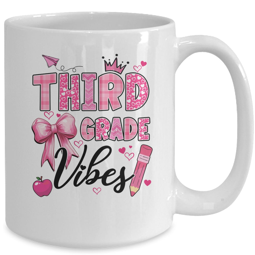 3rd Third Grade Vibes Back To School Coquette Teacher Girl Mug | teecentury
