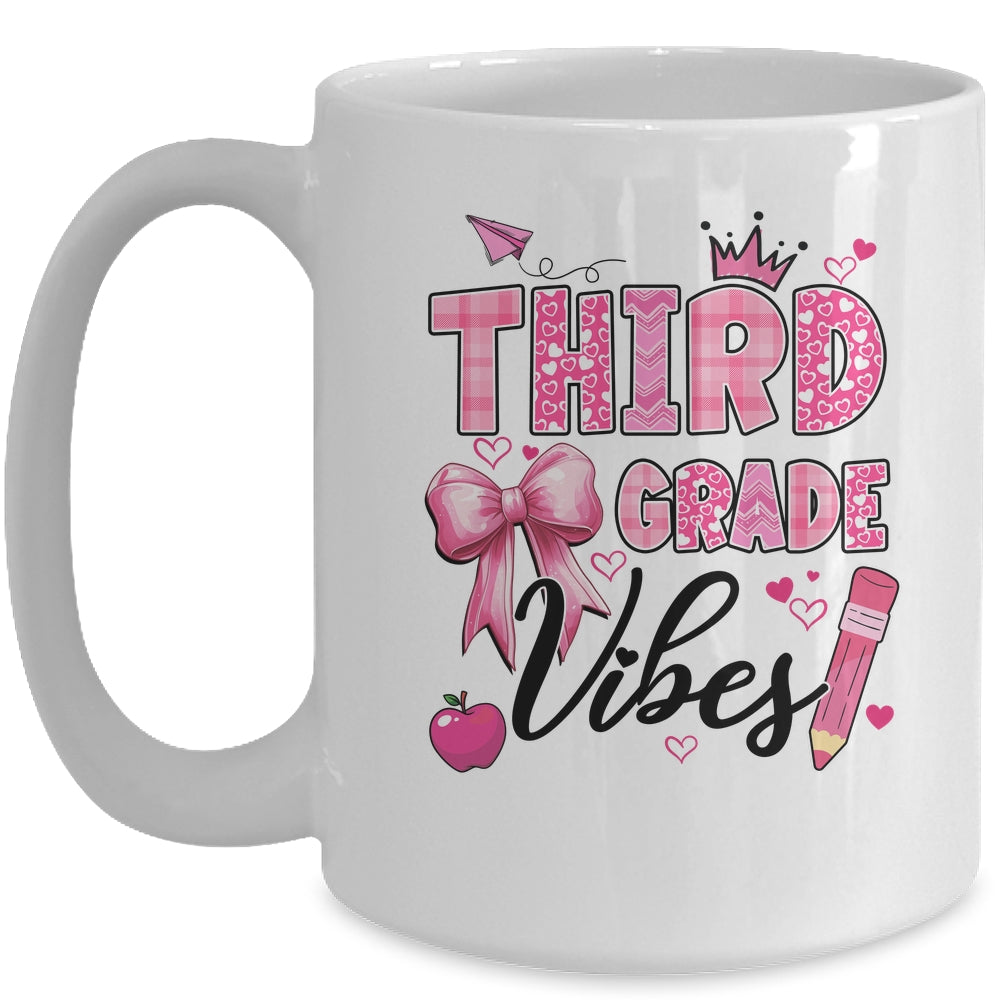 3rd Third Grade Vibes Back To School Coquette Teacher Girl Mug | teecentury