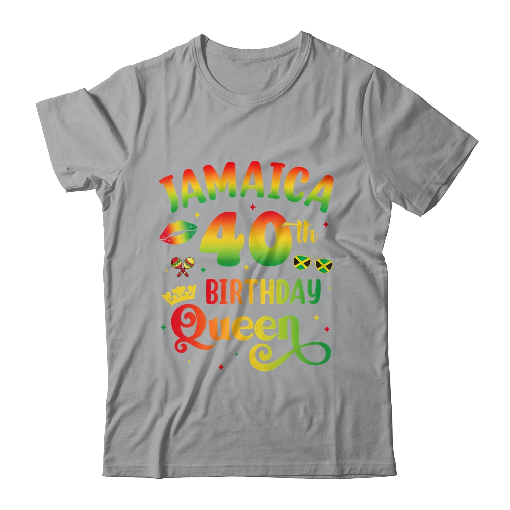 40Th Birthday Queen Jamaica Birthday Girl Matching Party Shirt & Hoodie | teecentury