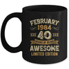 40 Years Awesome Vintage February 1984 40th Birthday Mug | teecentury