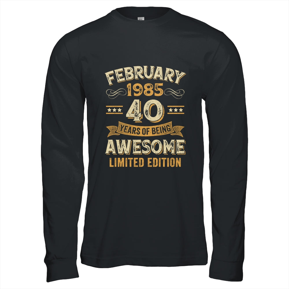 40 Years Awesome Vintage February 1985 40th Birthday Shirt & Hoodie | teecentury