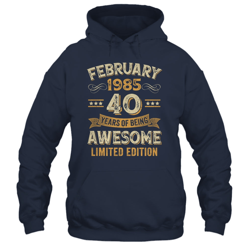 40 Years Awesome Vintage February 1985 40th Birthday Shirt & Hoodie | teecentury