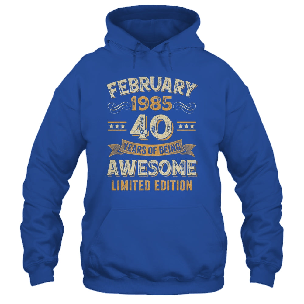 40 Years Awesome Vintage February 1985 40th Birthday Shirt & Hoodie | teecentury