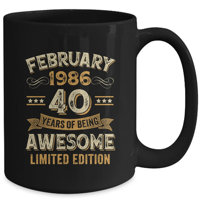 40 Years Awesome Vintage February 1986 40th Birthday Mug | teecentury