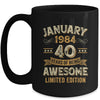 40 Years Awesome Vintage January 1984 40th Birthday Mug | teecentury