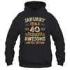 40 Years Awesome Vintage January 1984 40th Birthday Shirt & Hoodie | teecentury