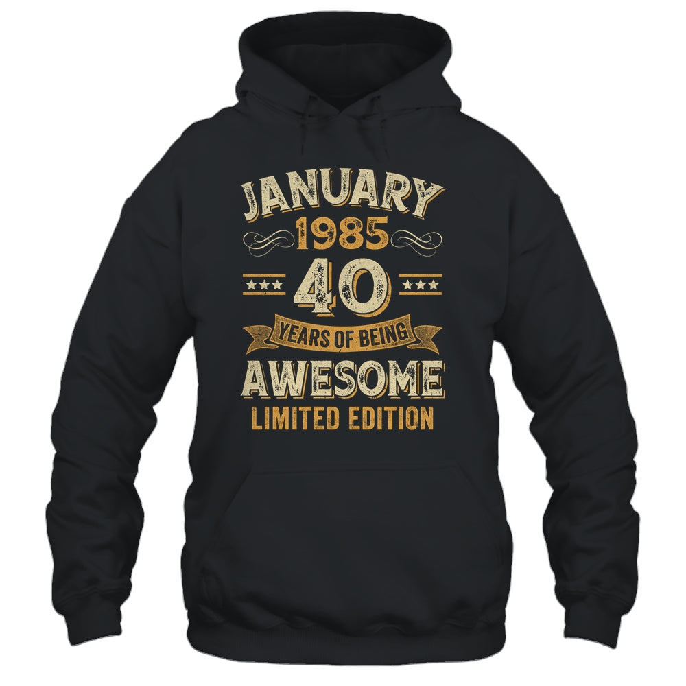 40 Years Awesome Vintage January 1985 40th Birthday Shirt & Hoodie | teecentury