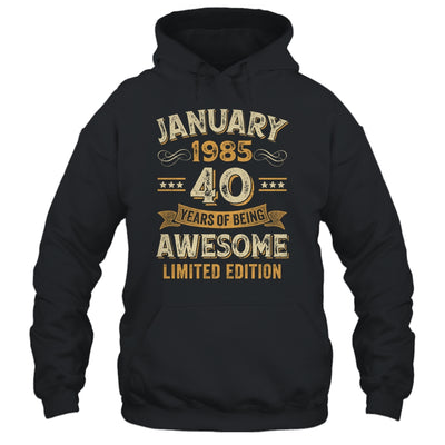 40 Years Awesome Vintage January 1985 40th Birthday Shirt & Hoodie | teecentury
