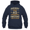 40 Years Awesome Vintage January 1985 40th Birthday Shirt & Hoodie | teecentury