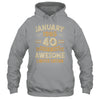 40 Years Awesome Vintage January 1985 40th Birthday Shirt & Hoodie | teecentury