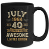 40 Years Awesome Vintage July 1984 40th Birthday Mug | teecentury