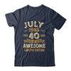 40 Years Awesome Vintage July 1985 40th Birthday Shirt & Hoodie | teecentury