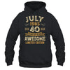 40 Years Awesome Vintage July 1985 40th Birthday Shirt & Hoodie | teecentury
