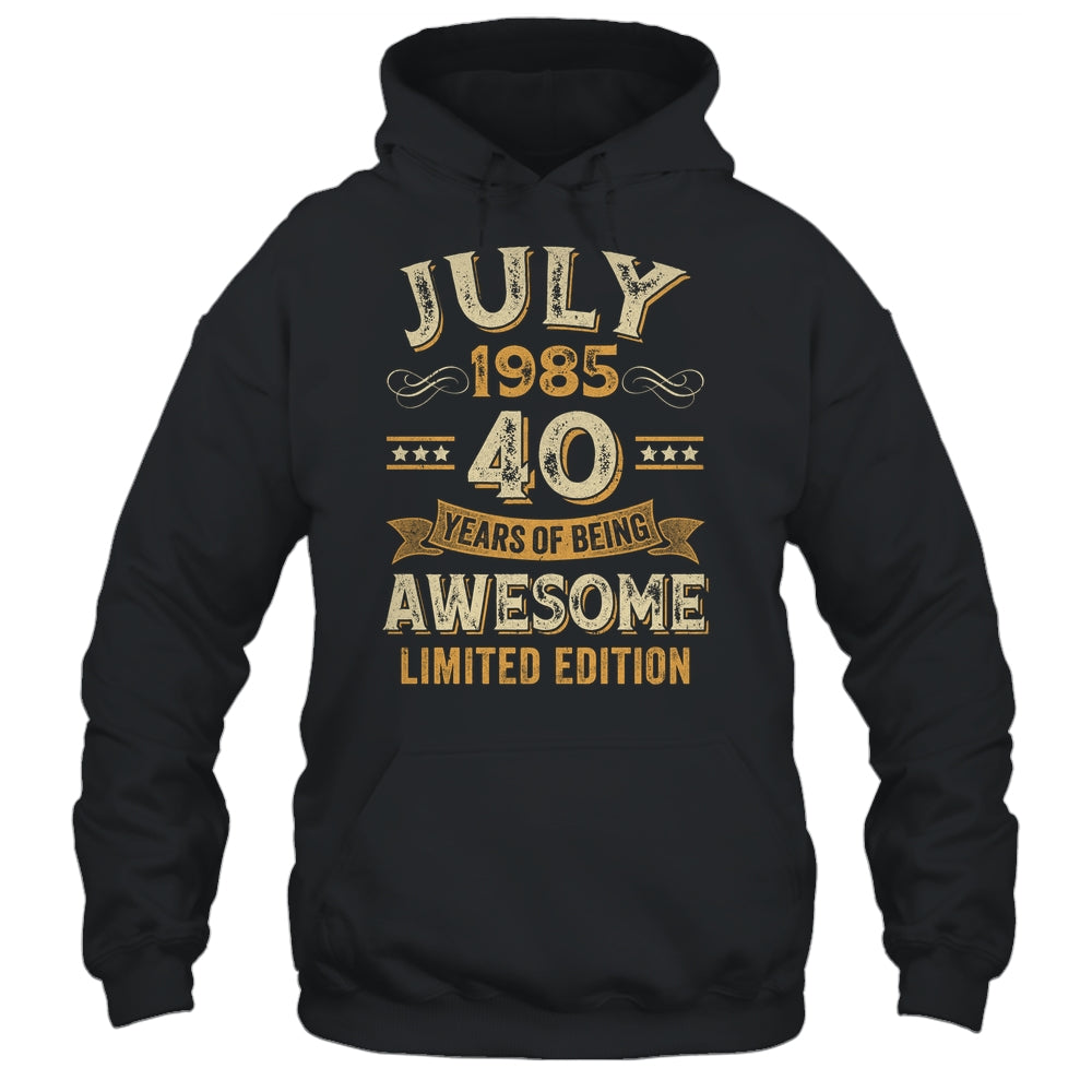 40 Years Awesome Vintage July 1985 40th Birthday Shirt & Hoodie | teecentury