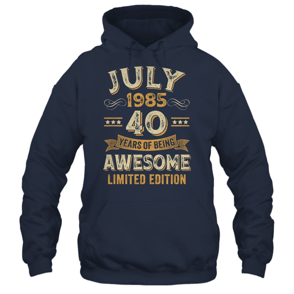 40 Years Awesome Vintage July 1985 40th Birthday Shirt & Hoodie | teecentury