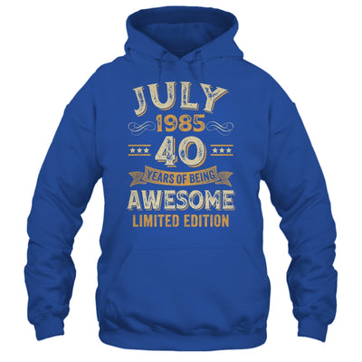 40 Years Awesome Vintage July 1985 40th Birthday Shirt & Hoodie | teecentury