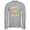 40 Years Awesome Vintage March 1985 40th Birthday Shirt & Hoodie | teecentury