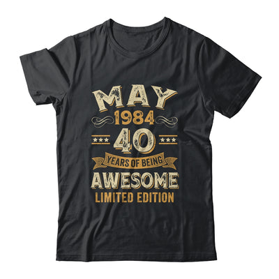 40 Years Awesome Vintage May 1984 40th Birthday Shirt & Hoodie | teecentury