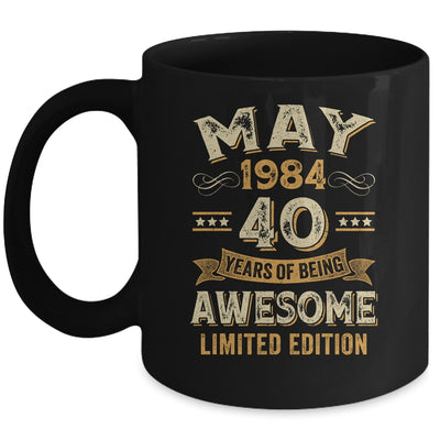 40 Years Awesome Vintage May 1984 40th Birthday Mug | teecentury