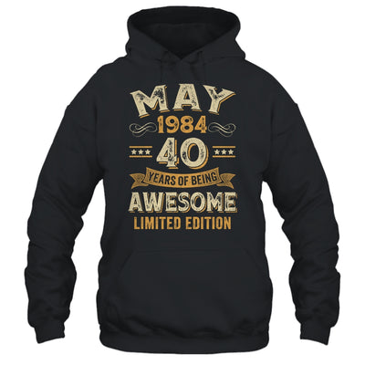 40 Years Awesome Vintage May 1984 40th Birthday Shirt & Hoodie | teecentury