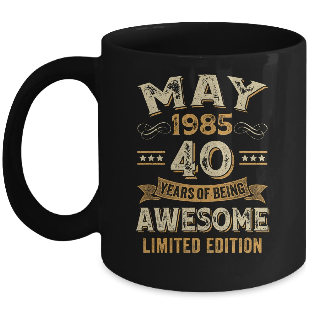 40 Years Awesome Vintage May 1985 40th Birthday Mug | teecentury