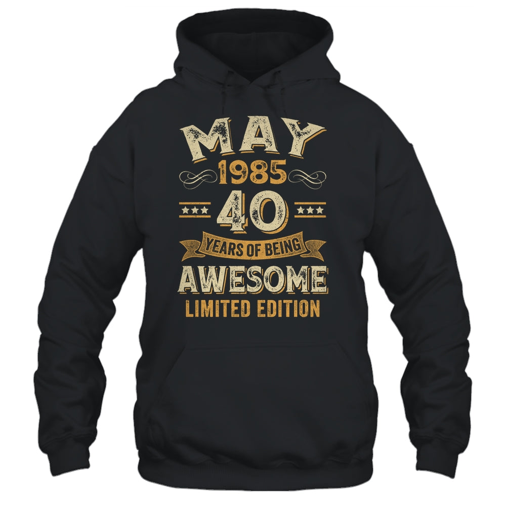 40 Years Awesome Vintage May 1985 40th Birthday Shirt & Hoodie | teecentury