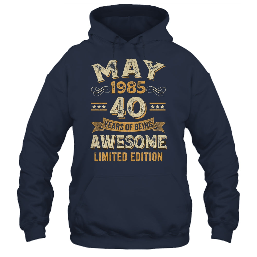 40 Years Awesome Vintage May 1985 40th Birthday Shirt & Hoodie | teecentury
