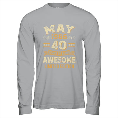 40 Years Awesome Vintage May 1986 40th Birthday Shirt & Hoodie | teecentury