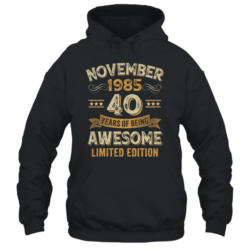 40 Years Awesome Vintage November 1985 40th Birthday Shirt & Hoodie | teecentury