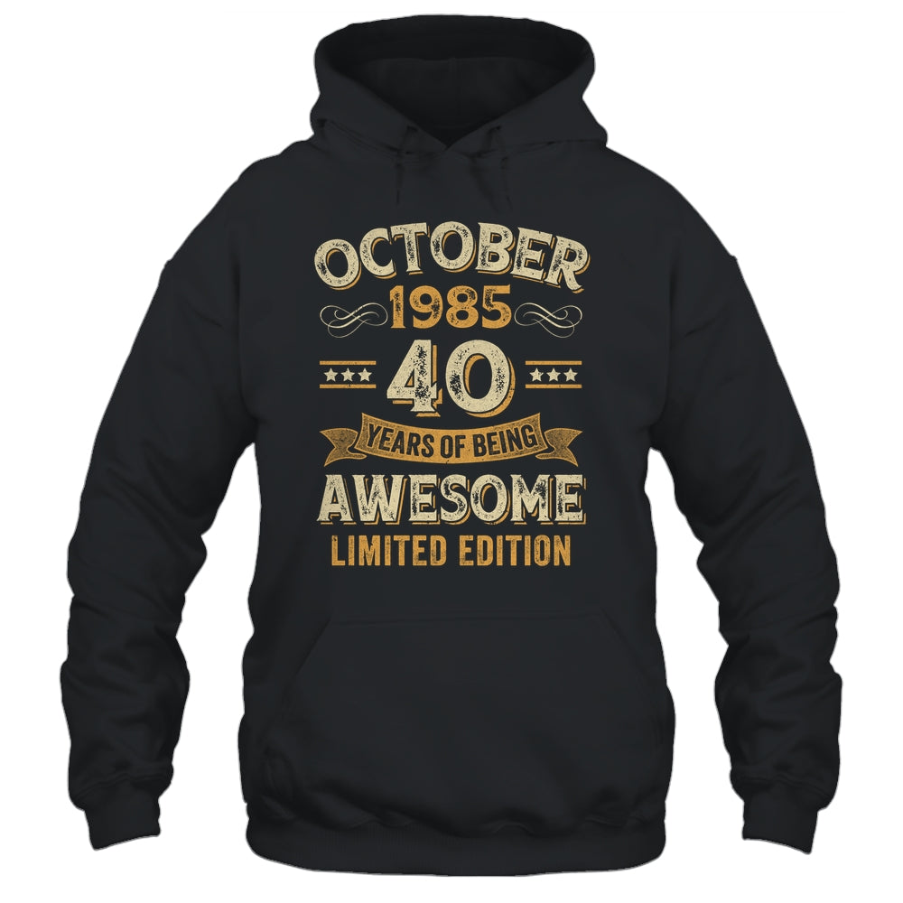 40 Years Awesome Vintage October 1985 40th Birthday Shirt & Hoodie | teecentury