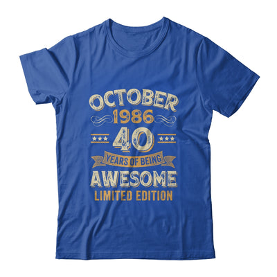 40 Years Awesome Vintage October 1986 40th Birthday Shirt & Hoodie | teecentury