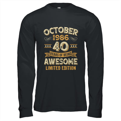 40 Years Awesome Vintage October 1986 40th Birthday Shirt & Hoodie | teecentury