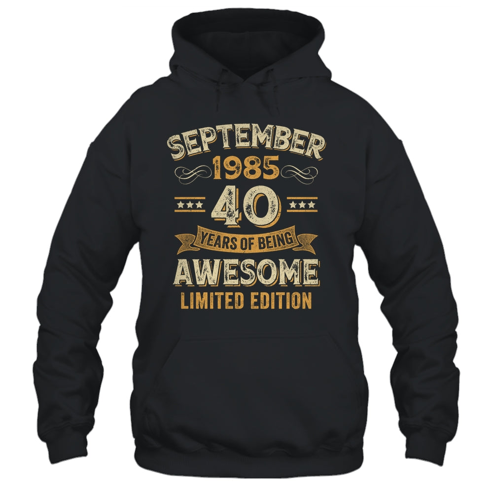 40 Years Awesome Vintage September 1985 40th Birthday Shirt & Hoodie | teecentury