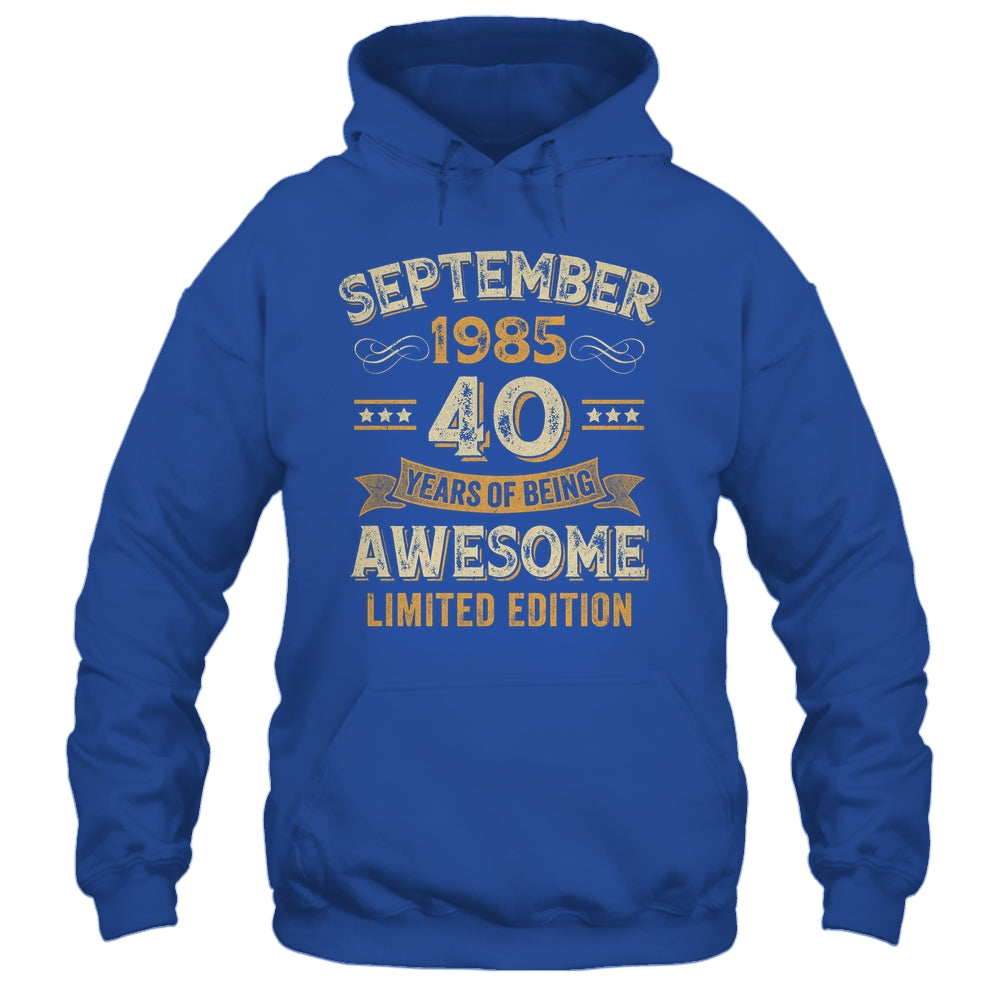 40 Years Awesome Vintage September 1985 40th Birthday Shirt & Hoodie | teecentury